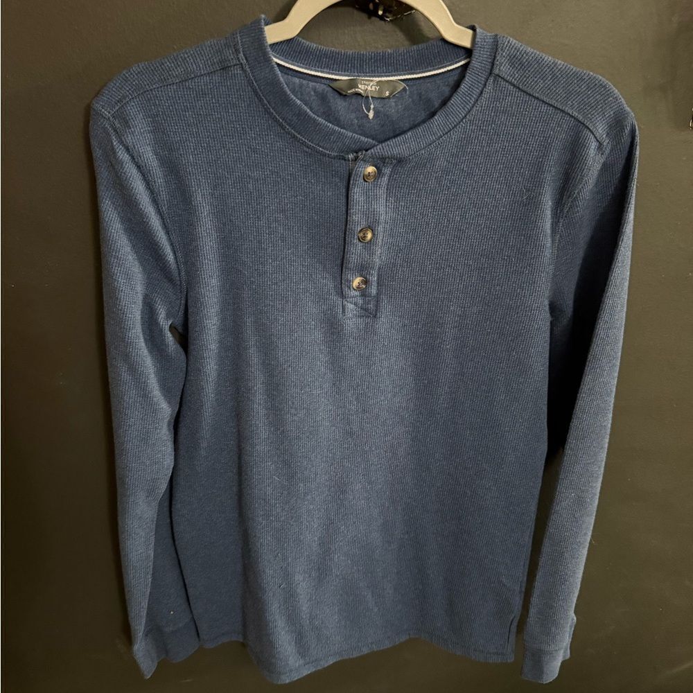 Member's Mark Thermal Henley Men's Size Small Blue NEW